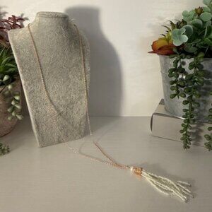 (Retired) Park Lane Kennedy Necklace – Pearl Tassel Elegance